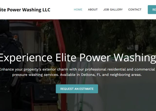 A&J Elite Power Washing website homepage